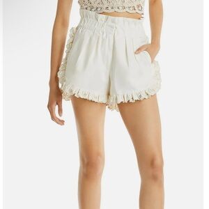 NWOT Sea New York Kiara ruffled Embroidery eyelet trimmed cotton shorts  Sz 0